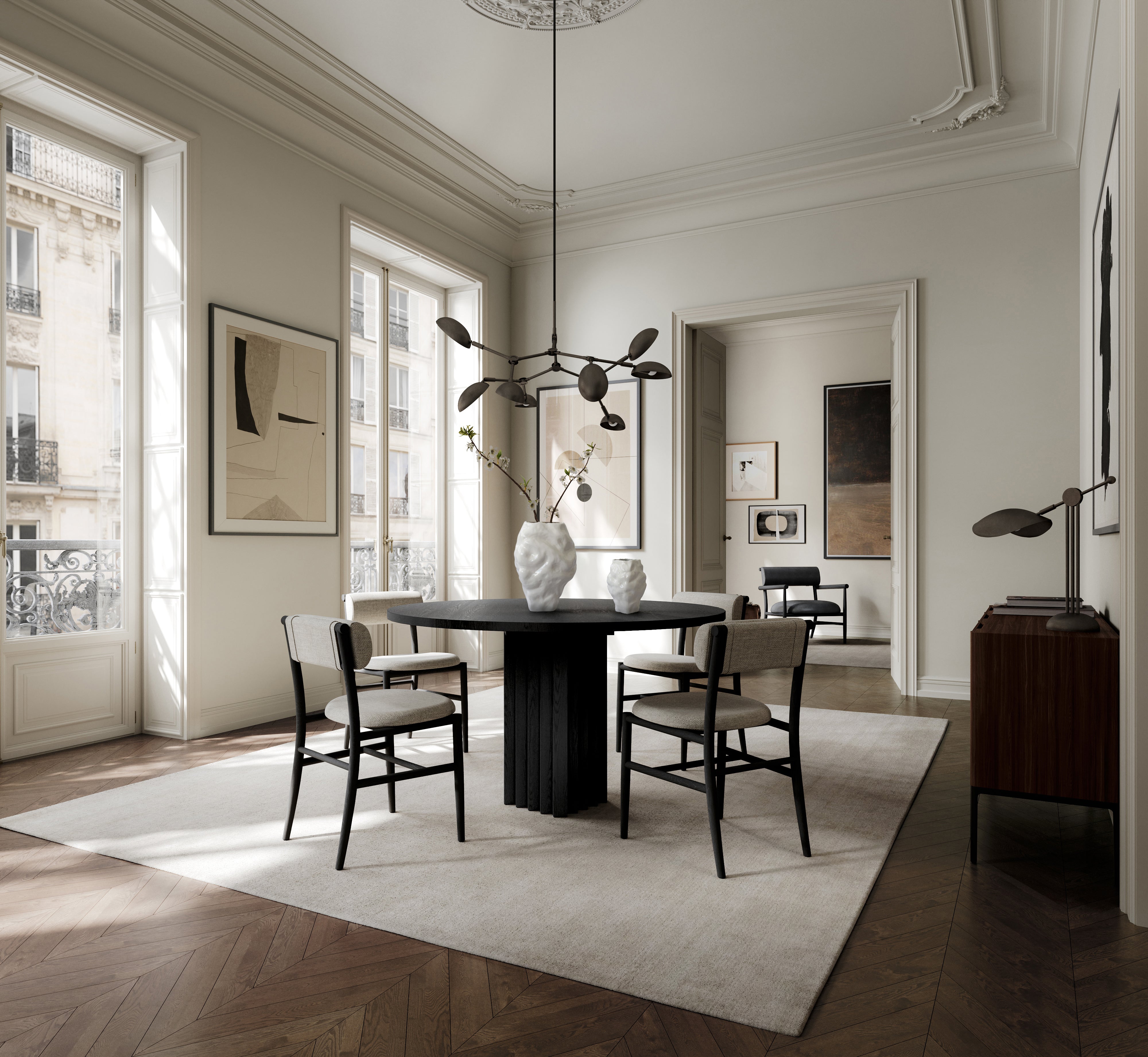 Ronde tafel ARC zwart eiken