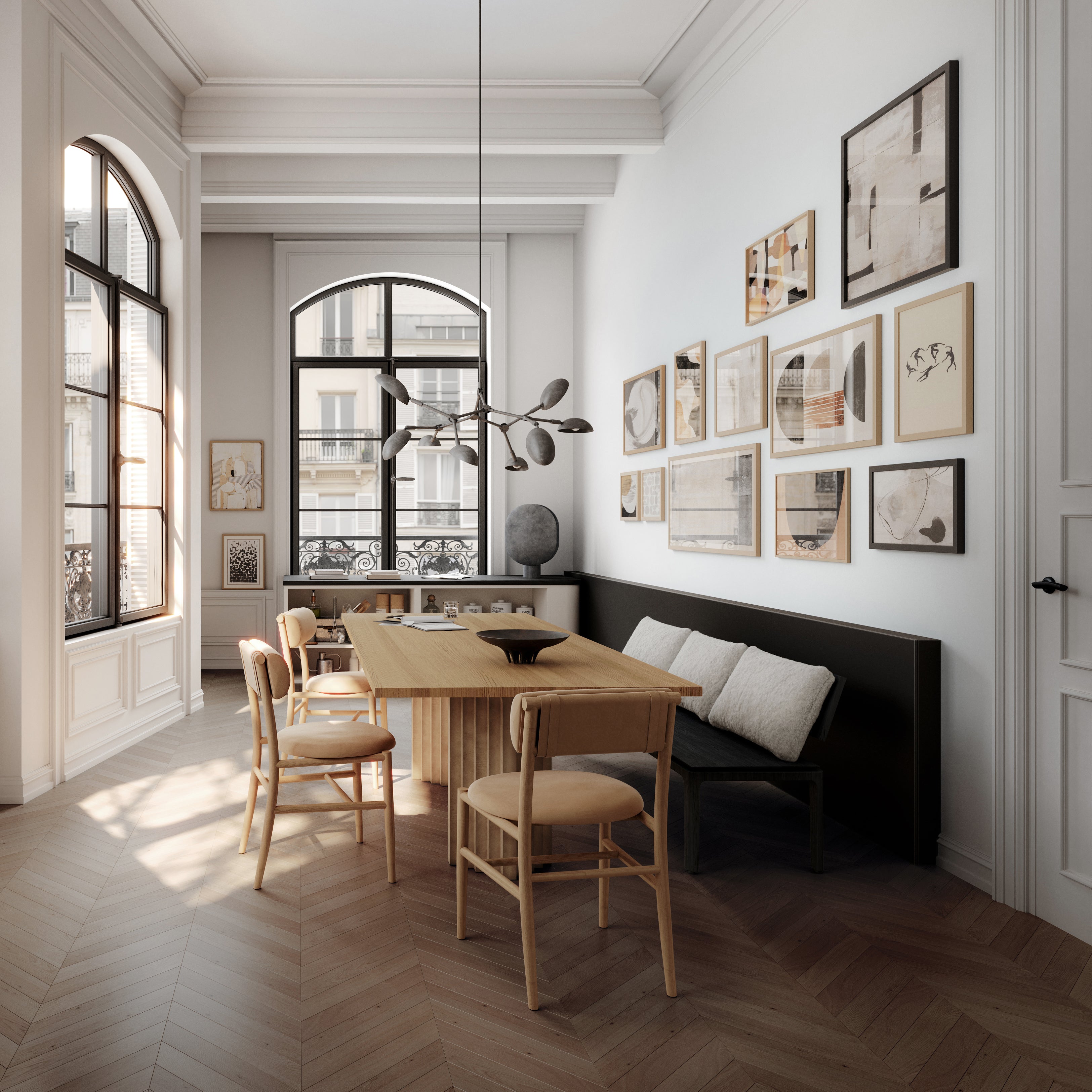 Stoel met armleuningen NAMA warm beige