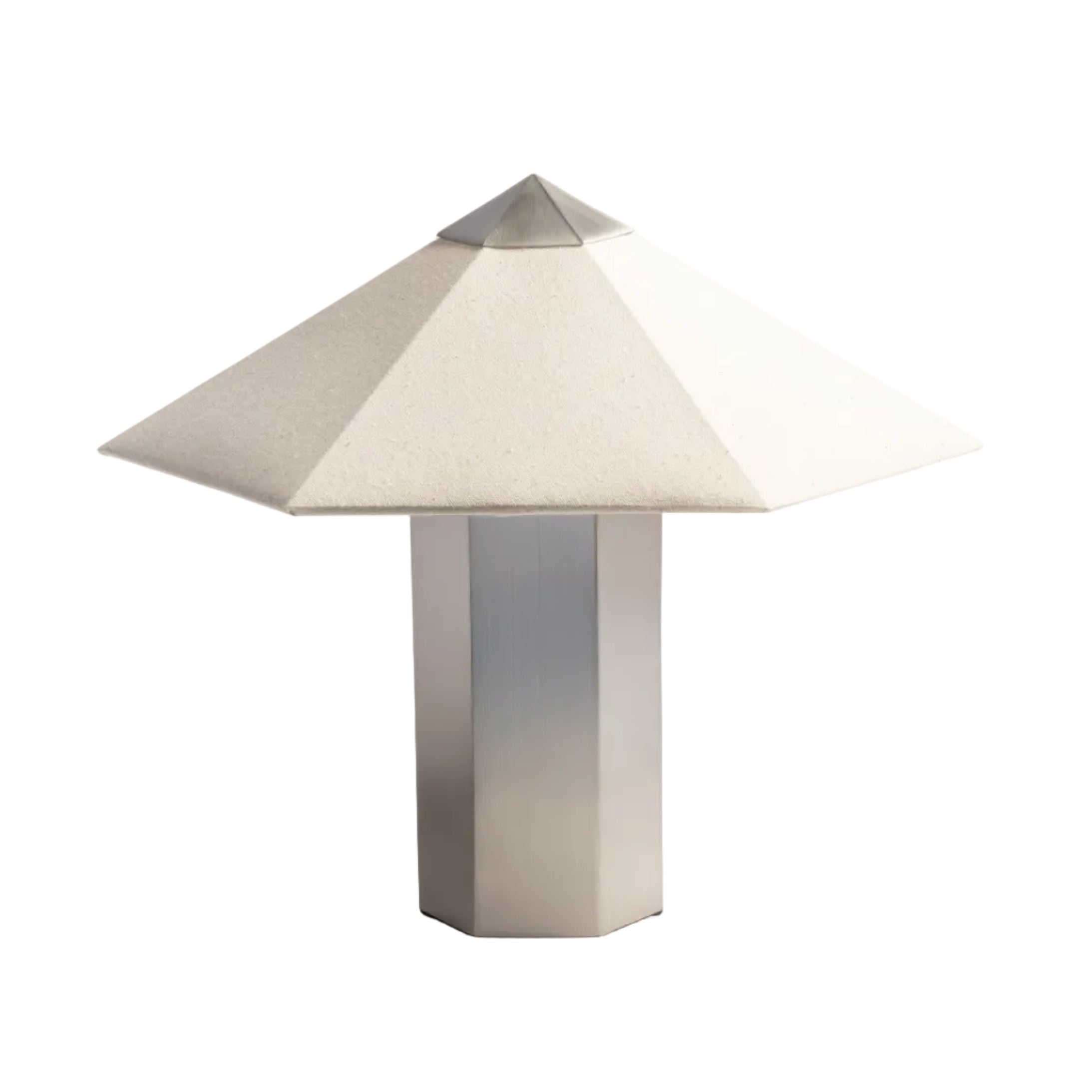 PHIRA silver table lamp with linen shade