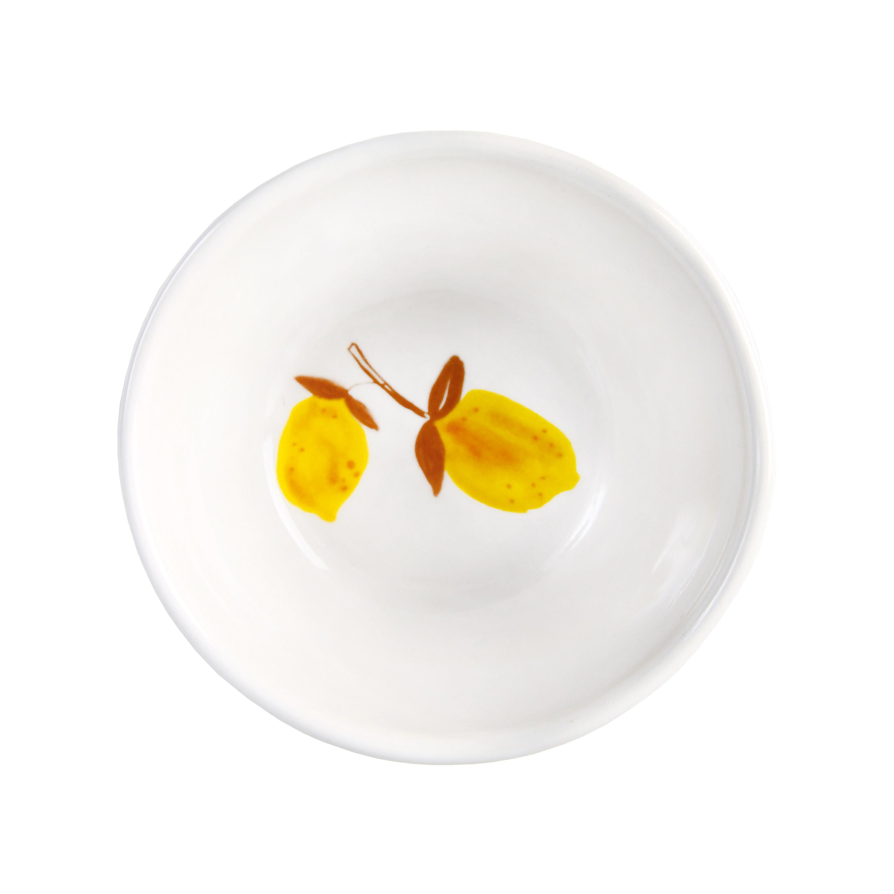 LEMON MOROCCAN Bowl Set White with Blue and Orange