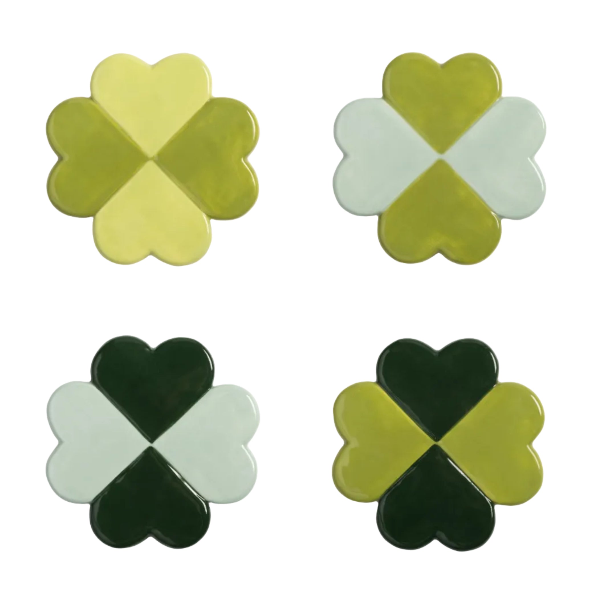 Set onderzetters LUCKY CLOVER groen