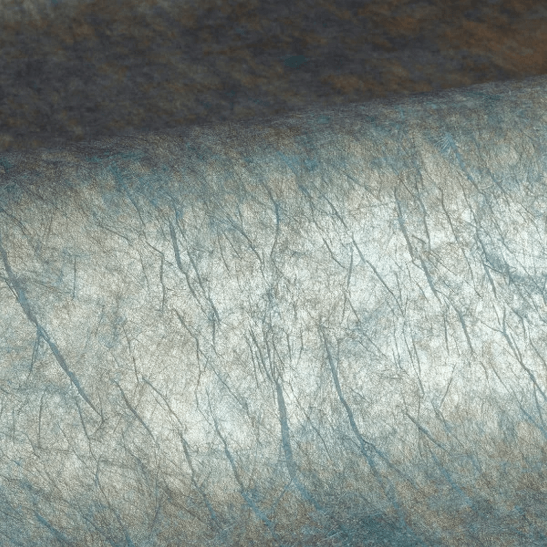 Structuurtextielbehang met plooien OXEA - CÉLADON PLATINE seledyn platynowy