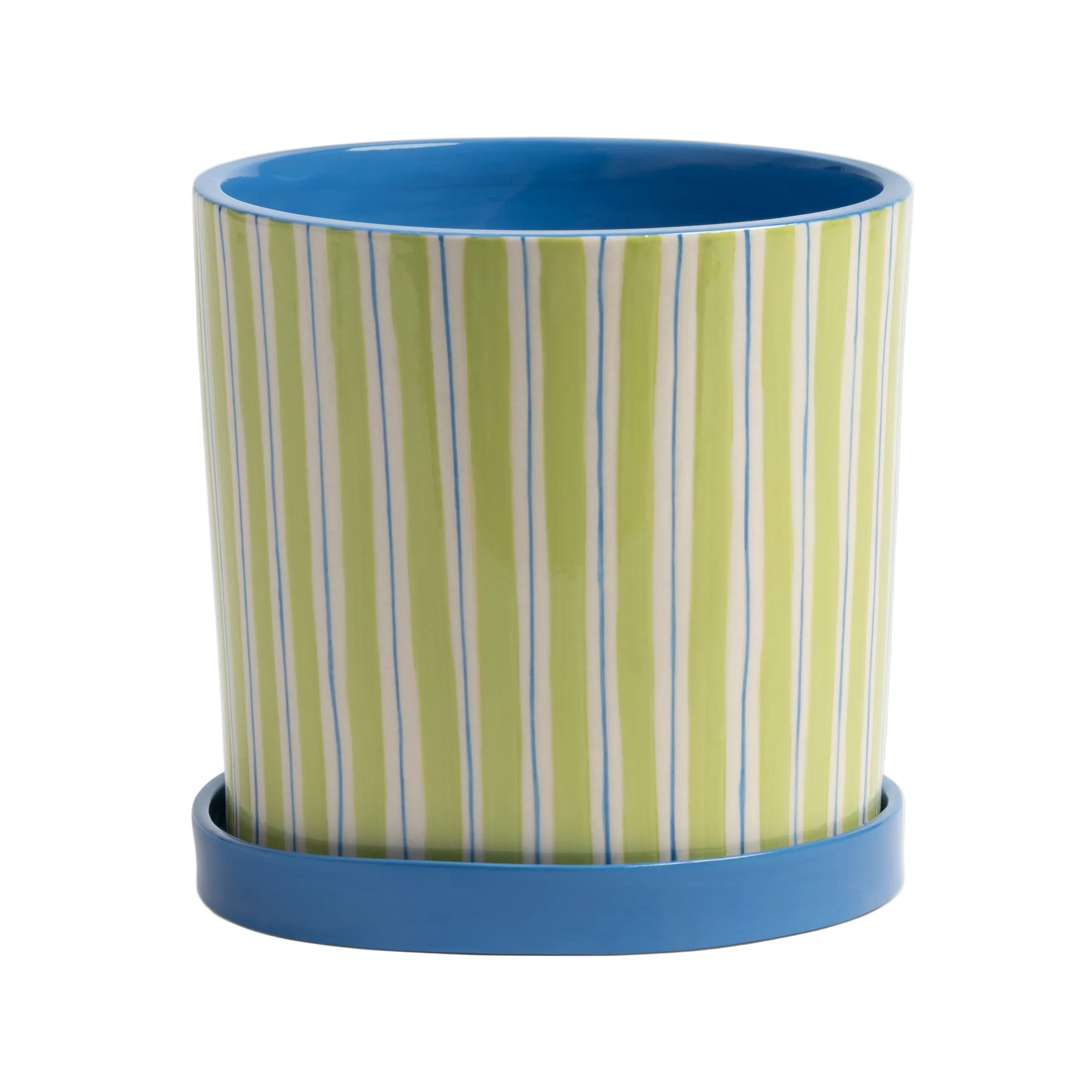 RAY pot in green with blue