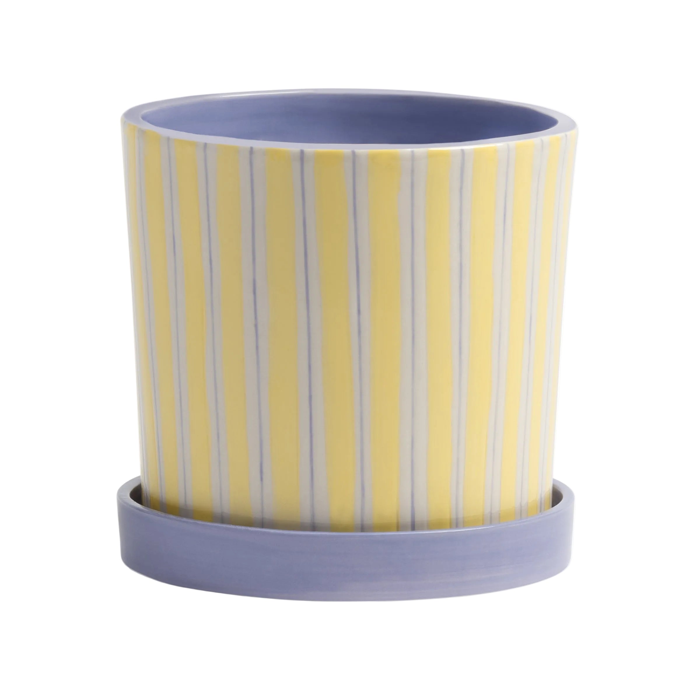 Bloempot RAY geel met paars