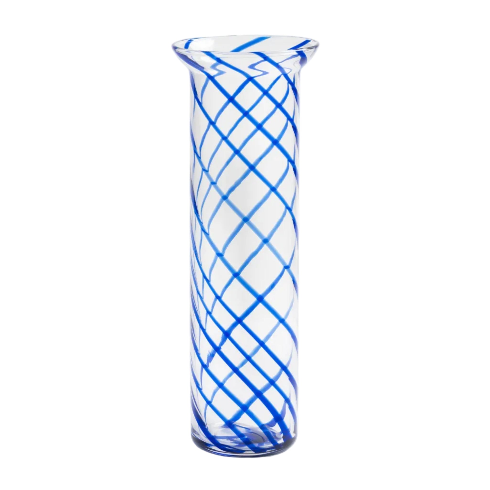 Vase YOGU SPIRAL blaues Glas