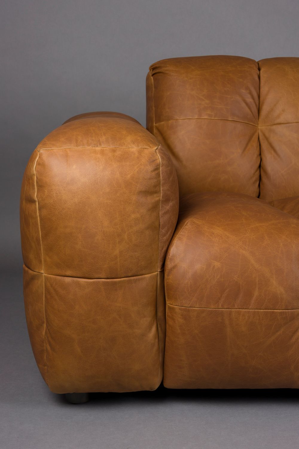 HACKMAN Modular Sofa - Left End Element in Cognac Leather