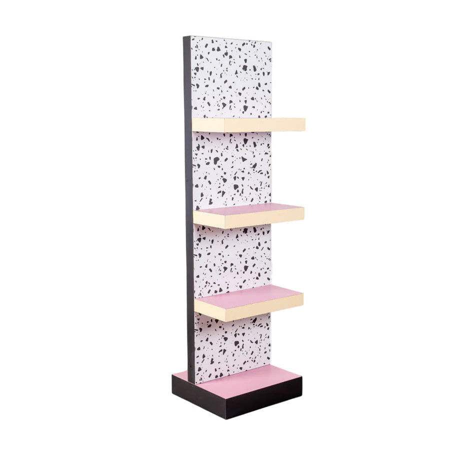 Regal SUPERSHELF TERRAZZO weiß mit Gelb und Rosa