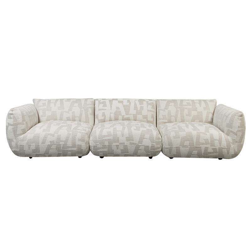 Sofa voor 4 personen AMSTERDAM lichtbeige patroon