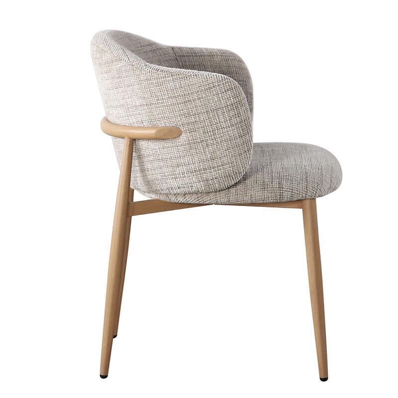 Stoel OSAKA grijsbeige met houten basis