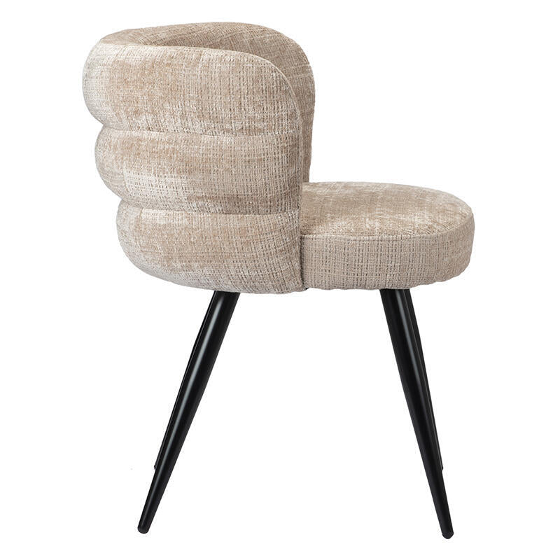 Stuhl CLOUD creme-beige mit schwarzem Gestell