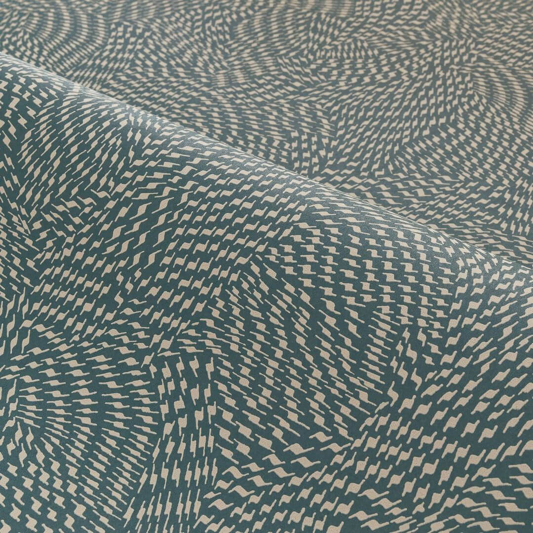 Behang met abstract patroon PASSY - VERT DE GRIS FONCE/BEIGE groen met beige