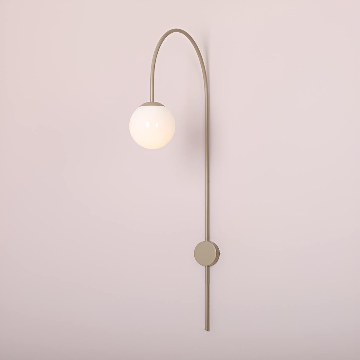 Wandlamp op arm UNA beige