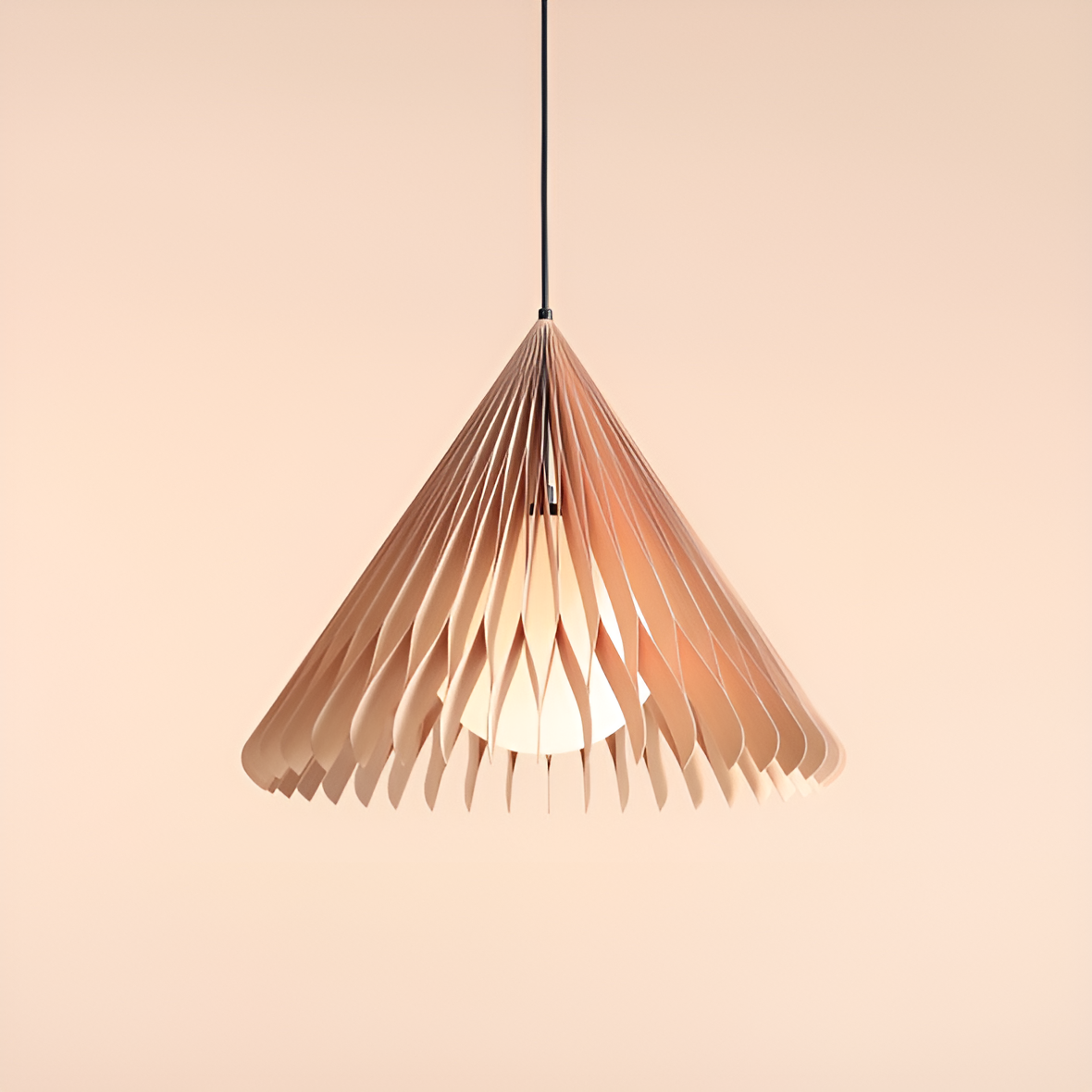 Nature sun hanging lamp beech wood