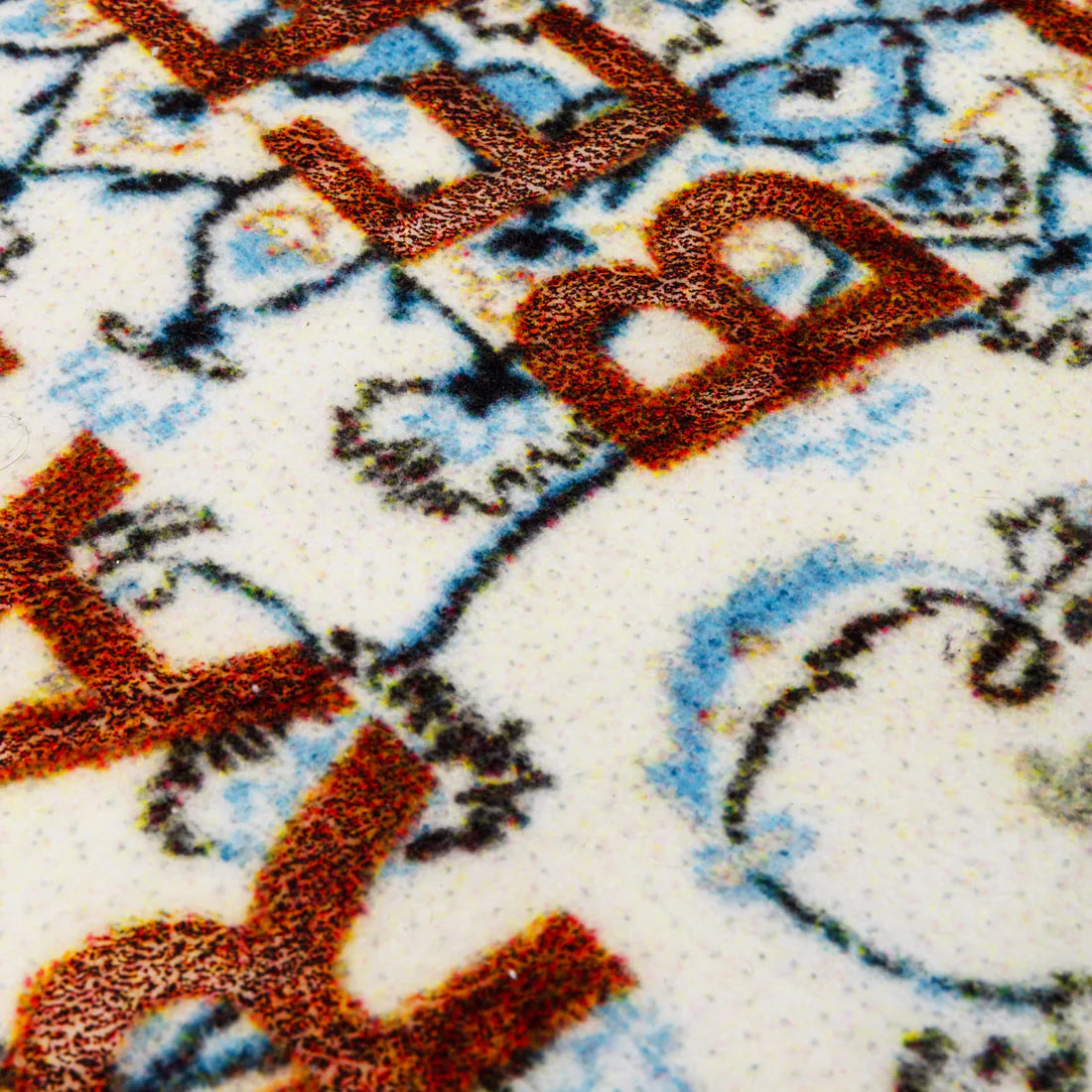 Decorative rug BURNT - REBEL blue