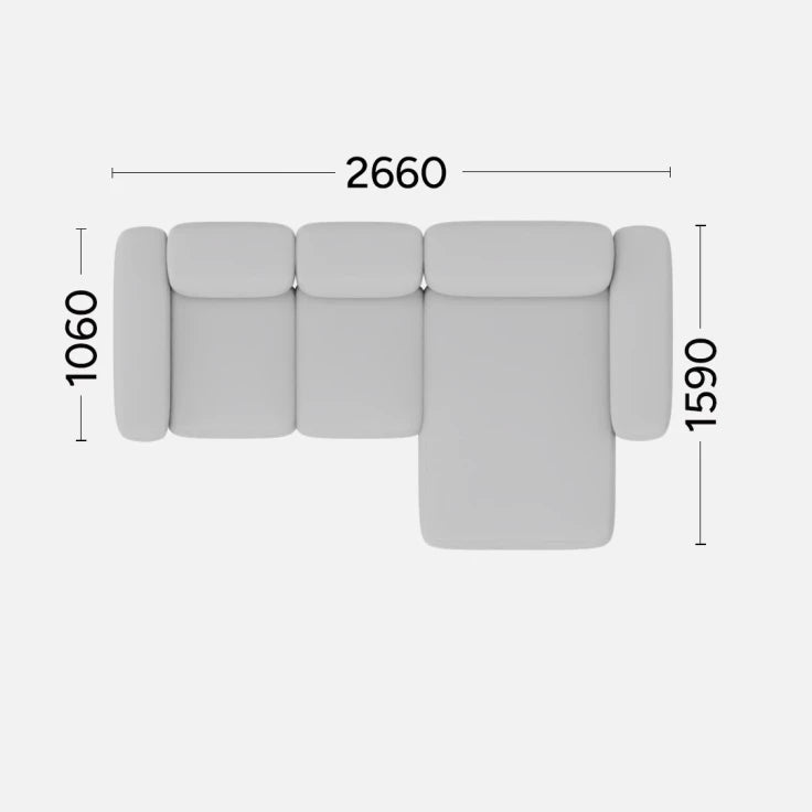 Right-sided corner sofa BABBLE customizable