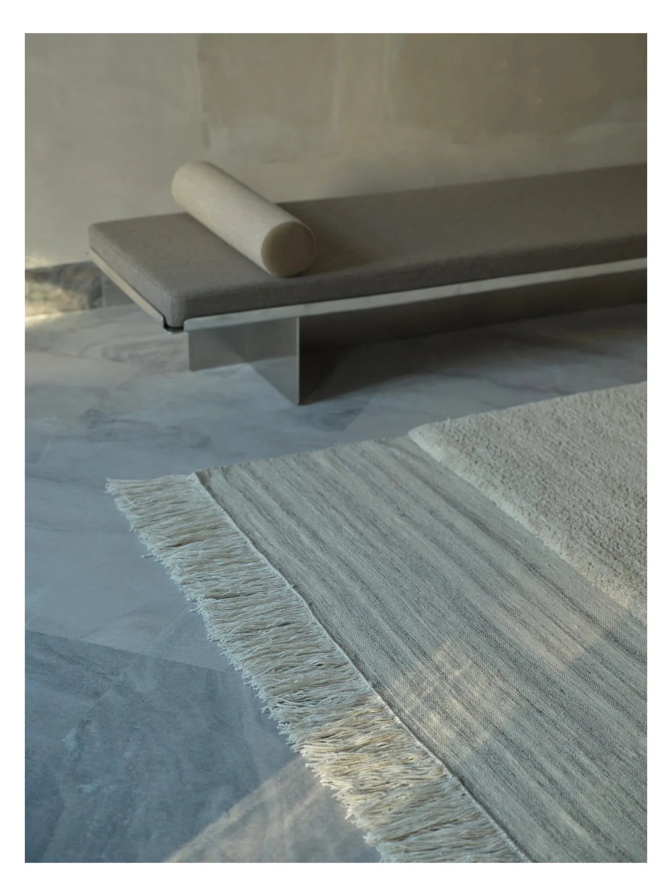 ETERNAL EYE Rug - NATURAL beige with long pile