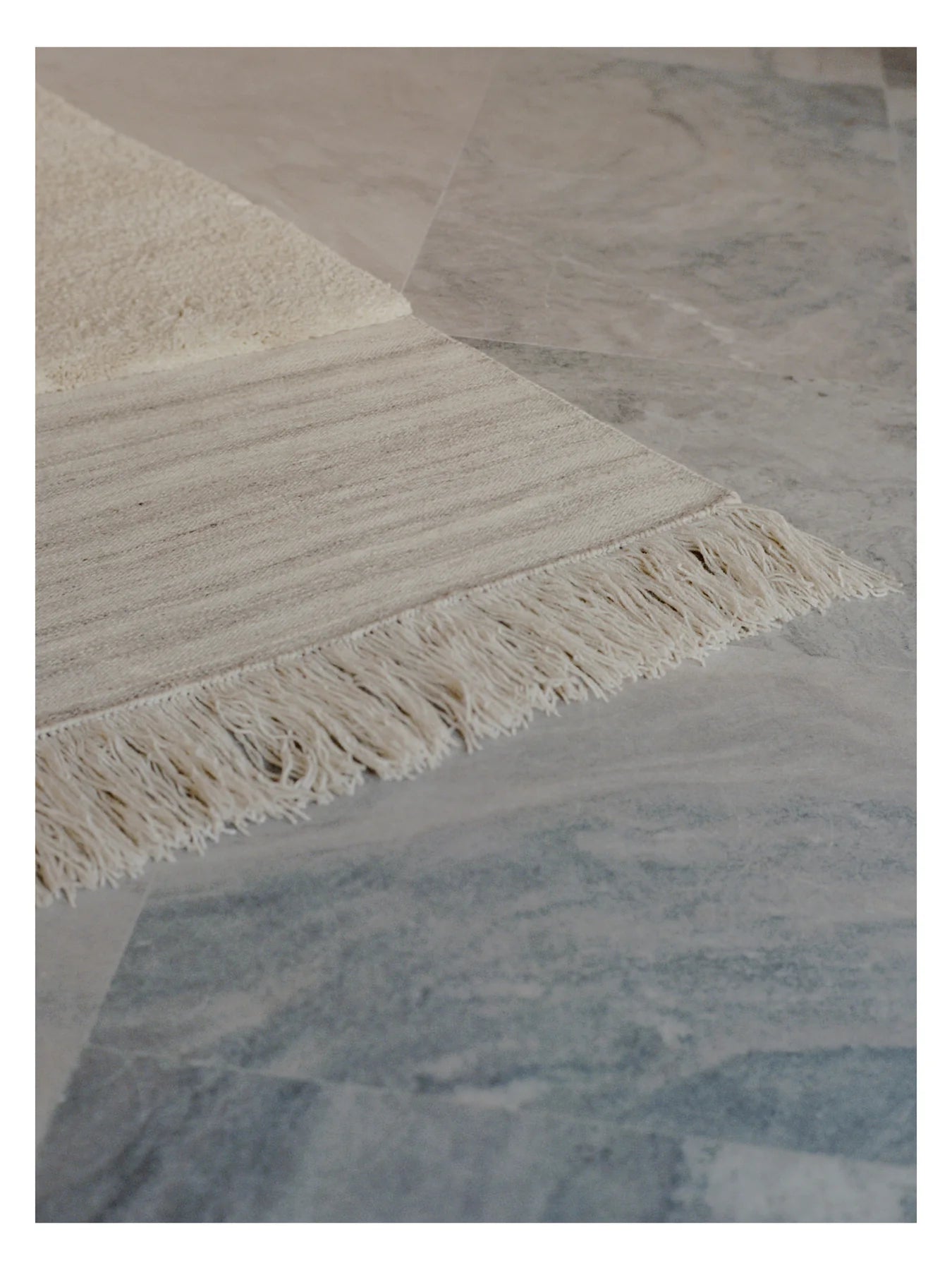 ETERNAL EYE Rug - NATURAL beige with long pile