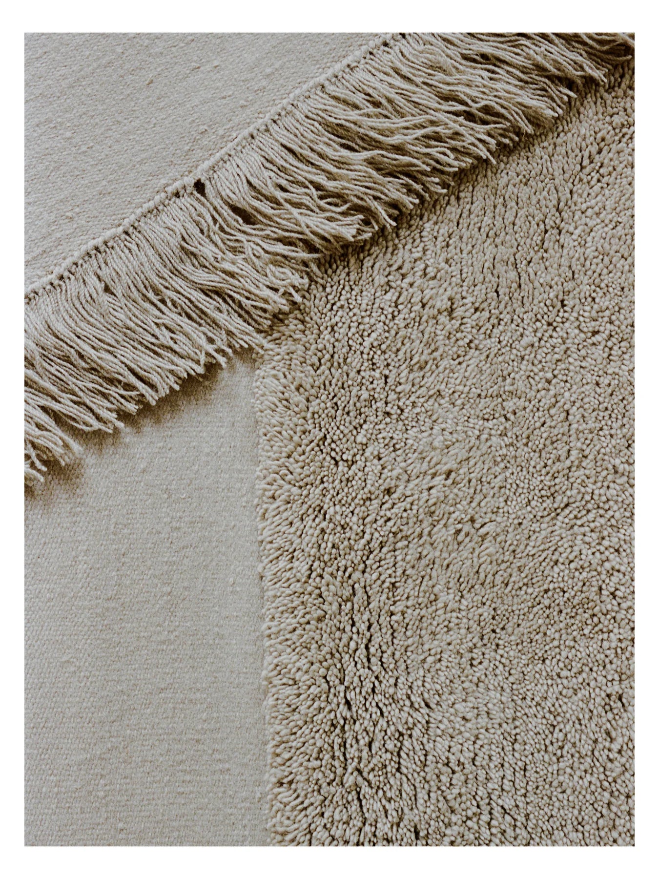 ETERNAL EYE Rug - CHALK Dark Beige with Long Pile