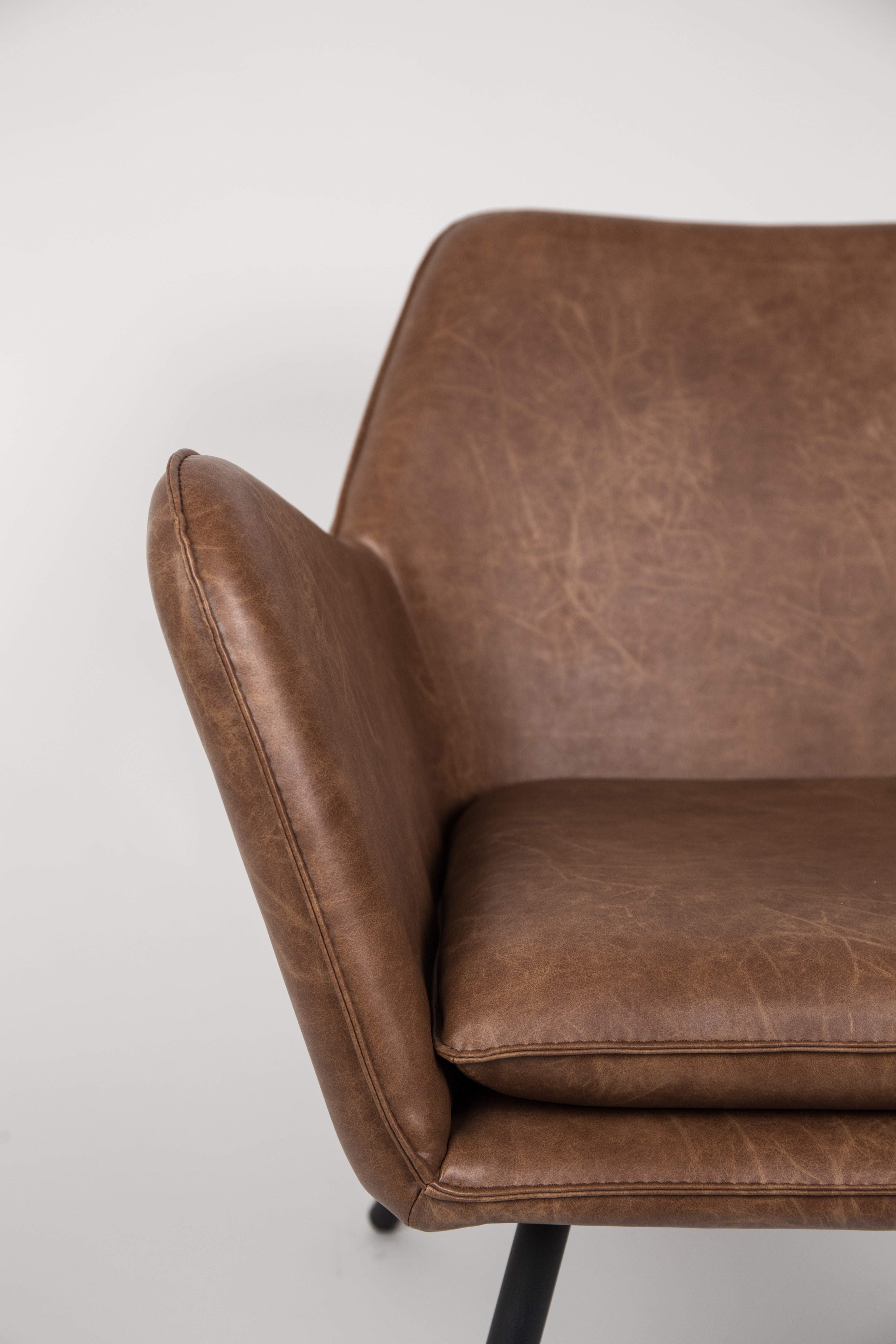 Fauteuil BON bruin kunstleer