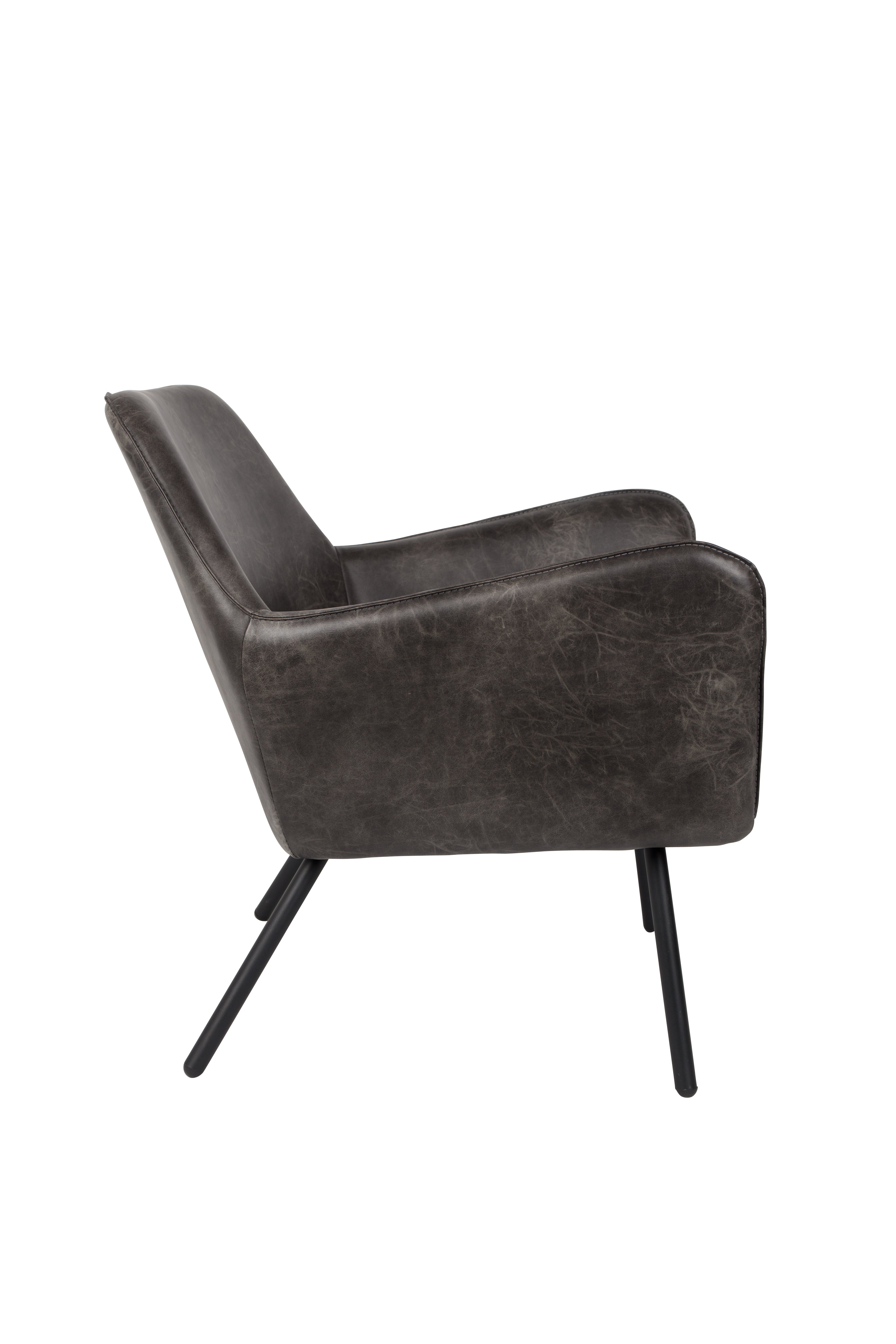 Fauteuil BON donkergrijs ecologisch leer