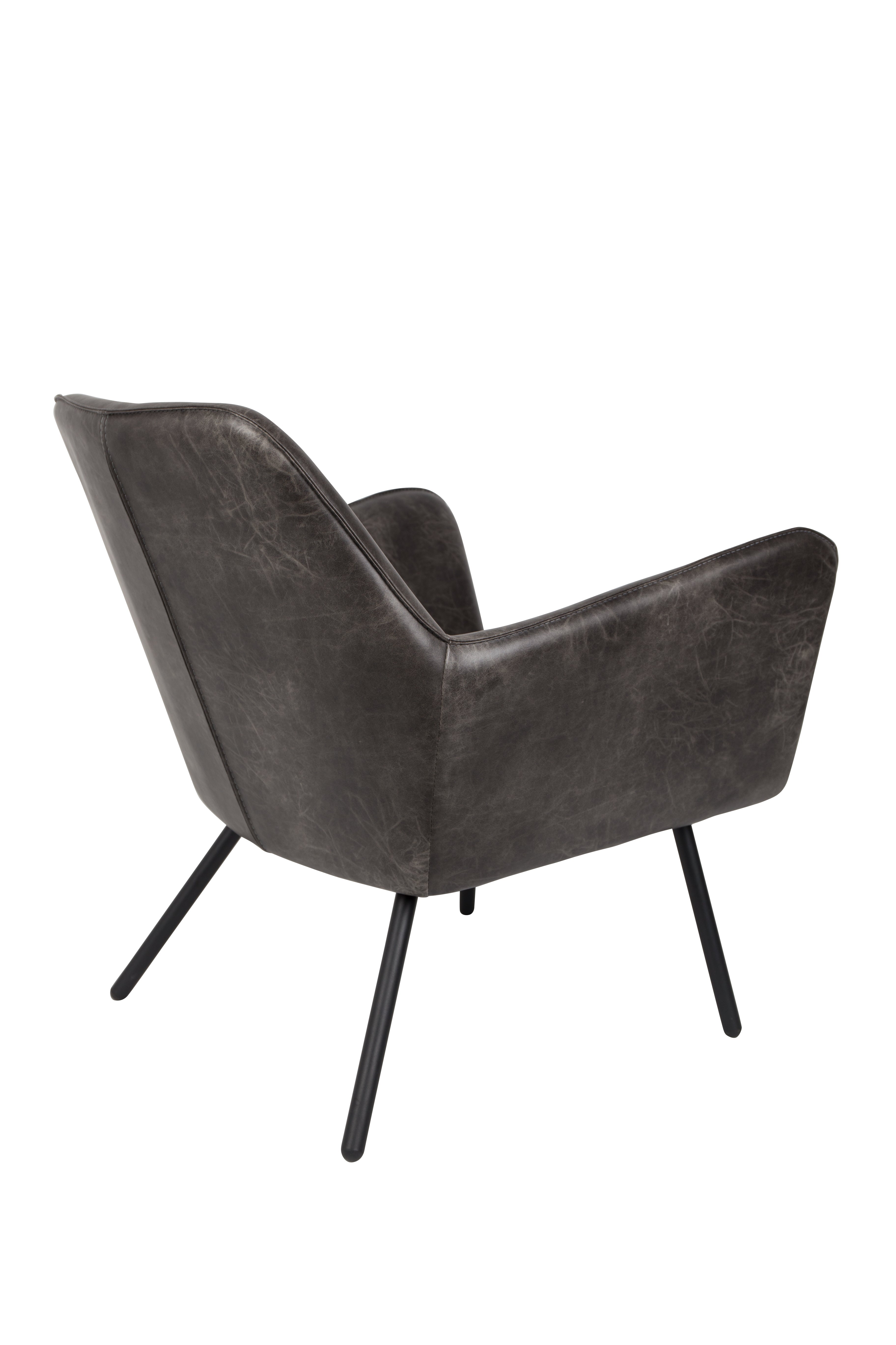 Fauteuil BON donkergrijs ecologisch leer