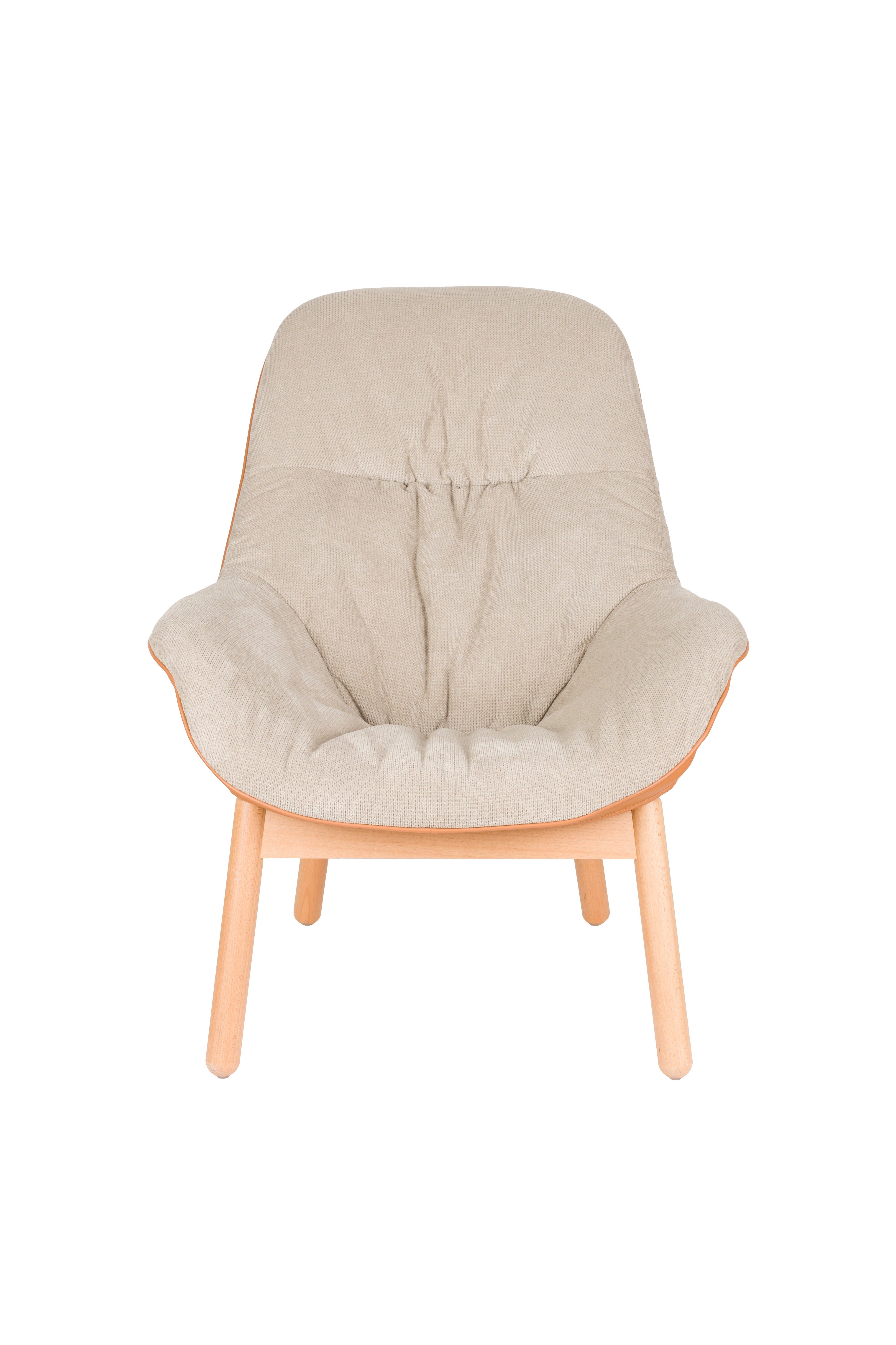 Sessel DUKE beige mit Holzgestell