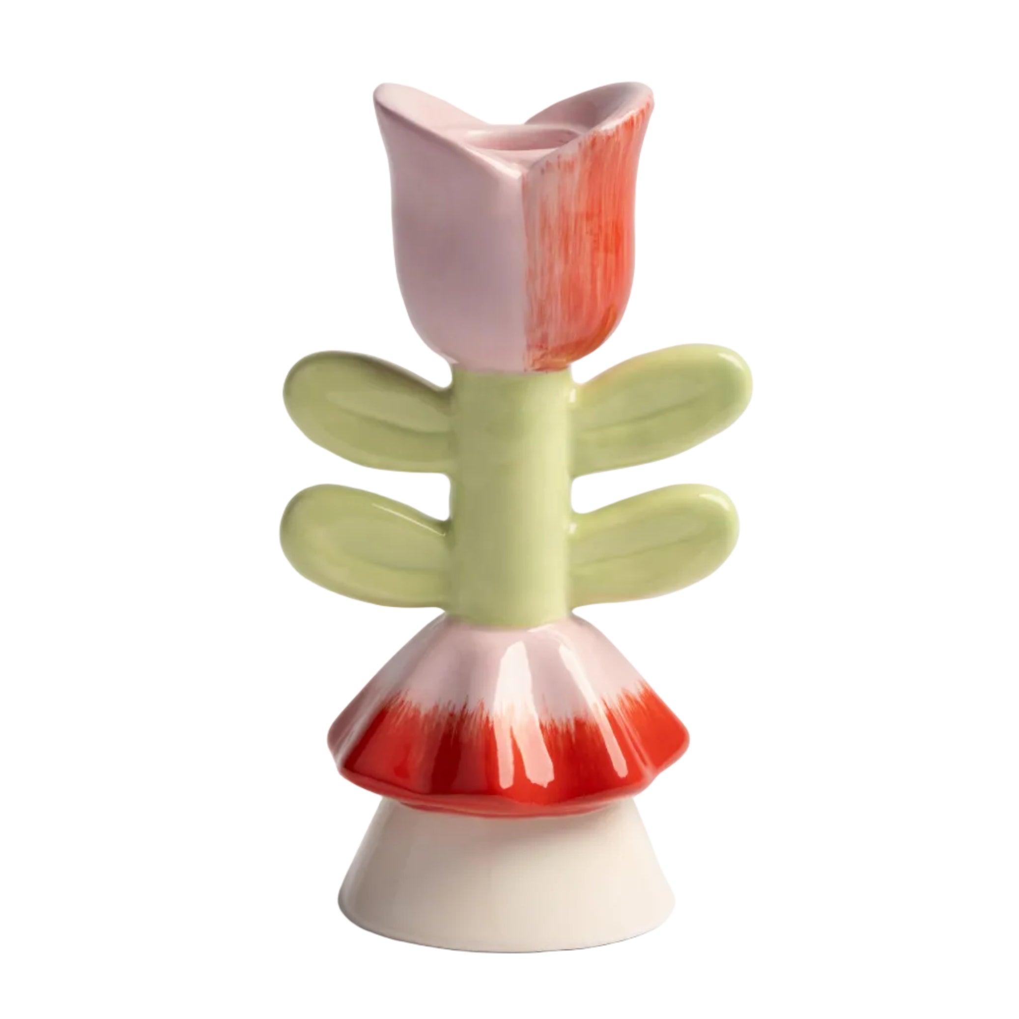 BLUME Candle Holder Green with Red and Pink