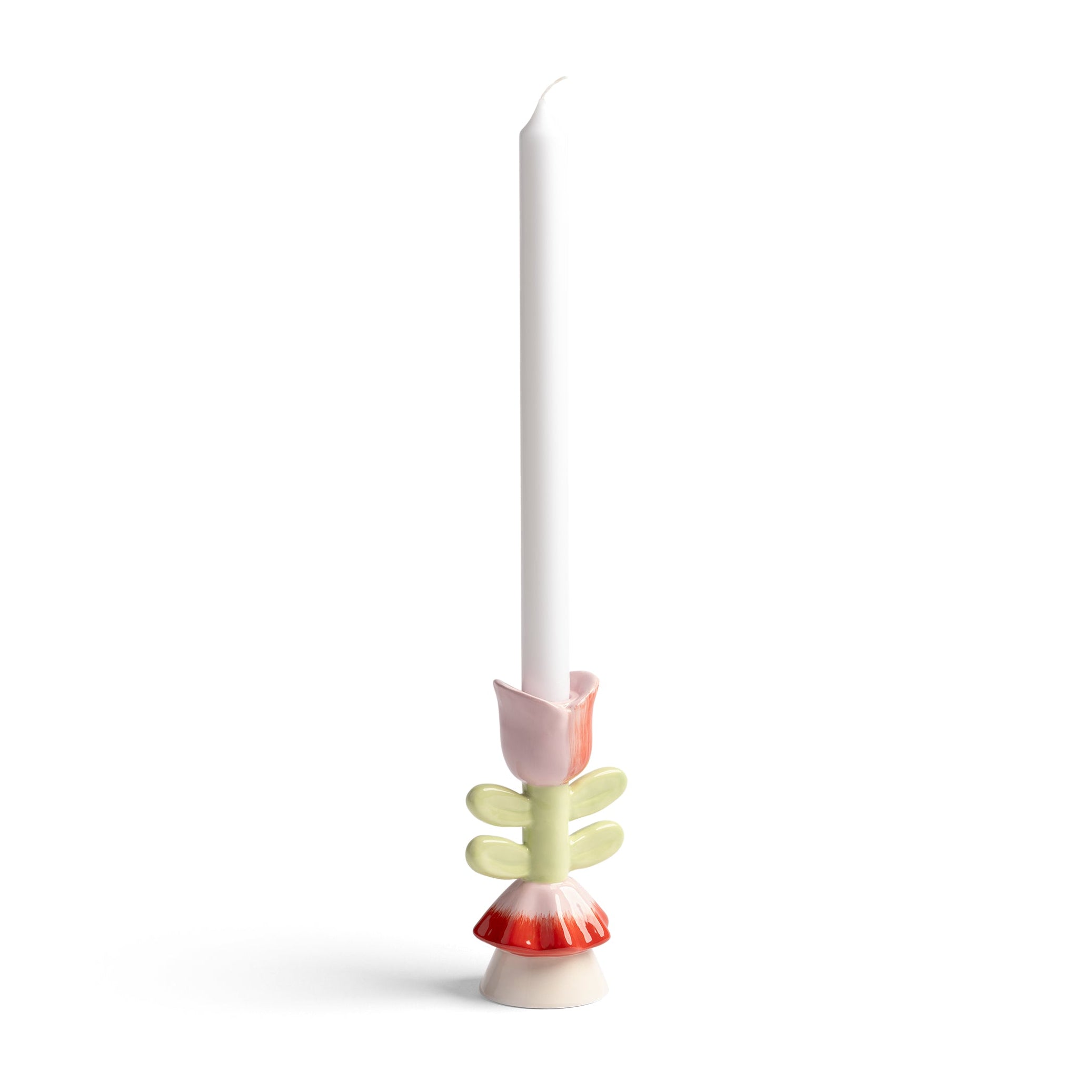 BLUME Candle Holder Green with Red and Pink