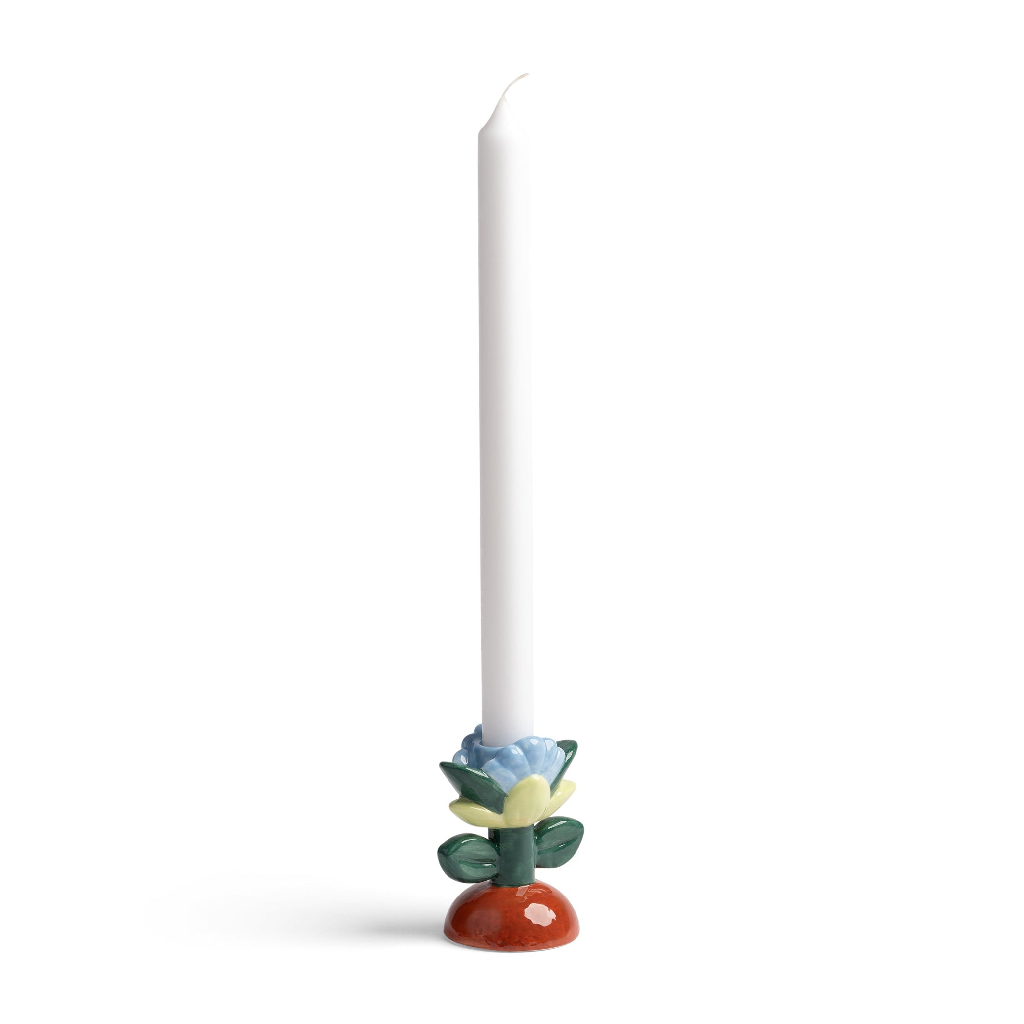 BLUME Candle Holder Green with Blue and Red