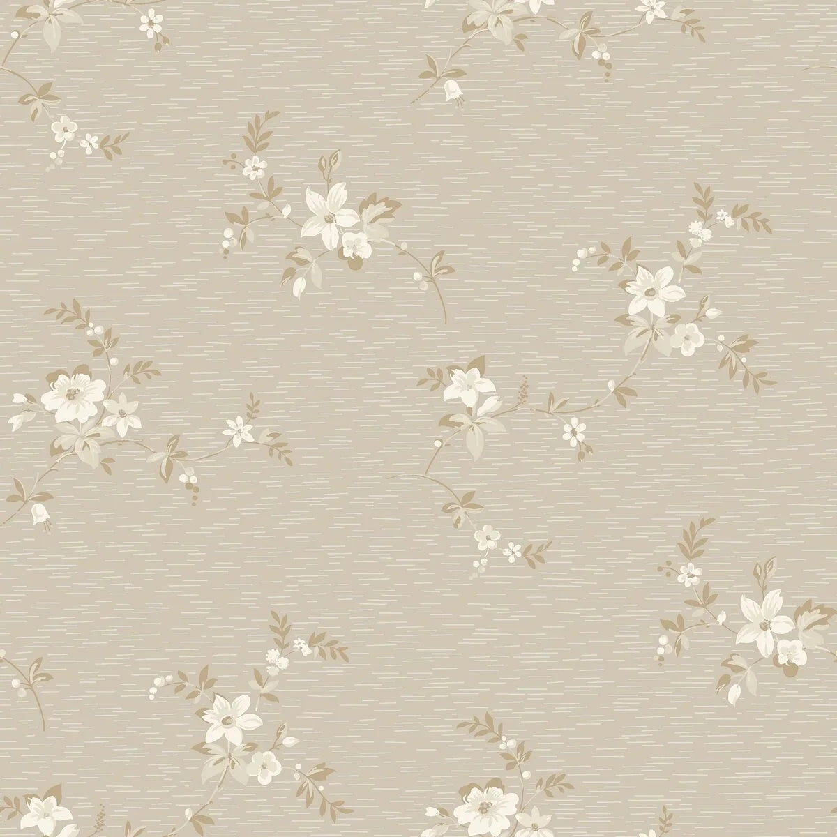 SAGA Beige Floral Pattern Wallpaper with Gold