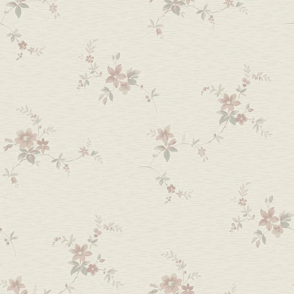 Tapete mit Pflanzenmotiv SAGA beige mit Rosa