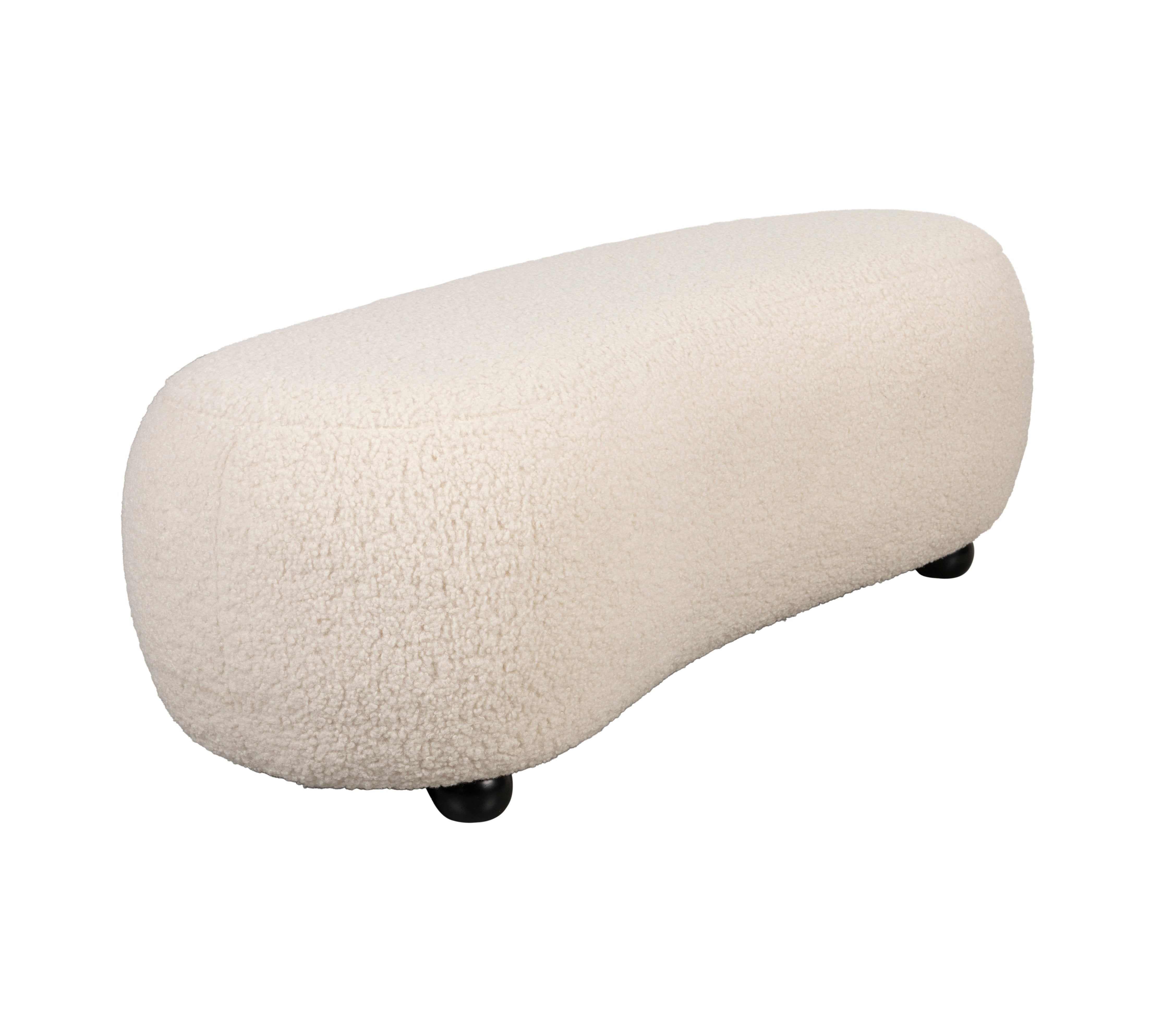 Witte schapenvacht poef NOXX