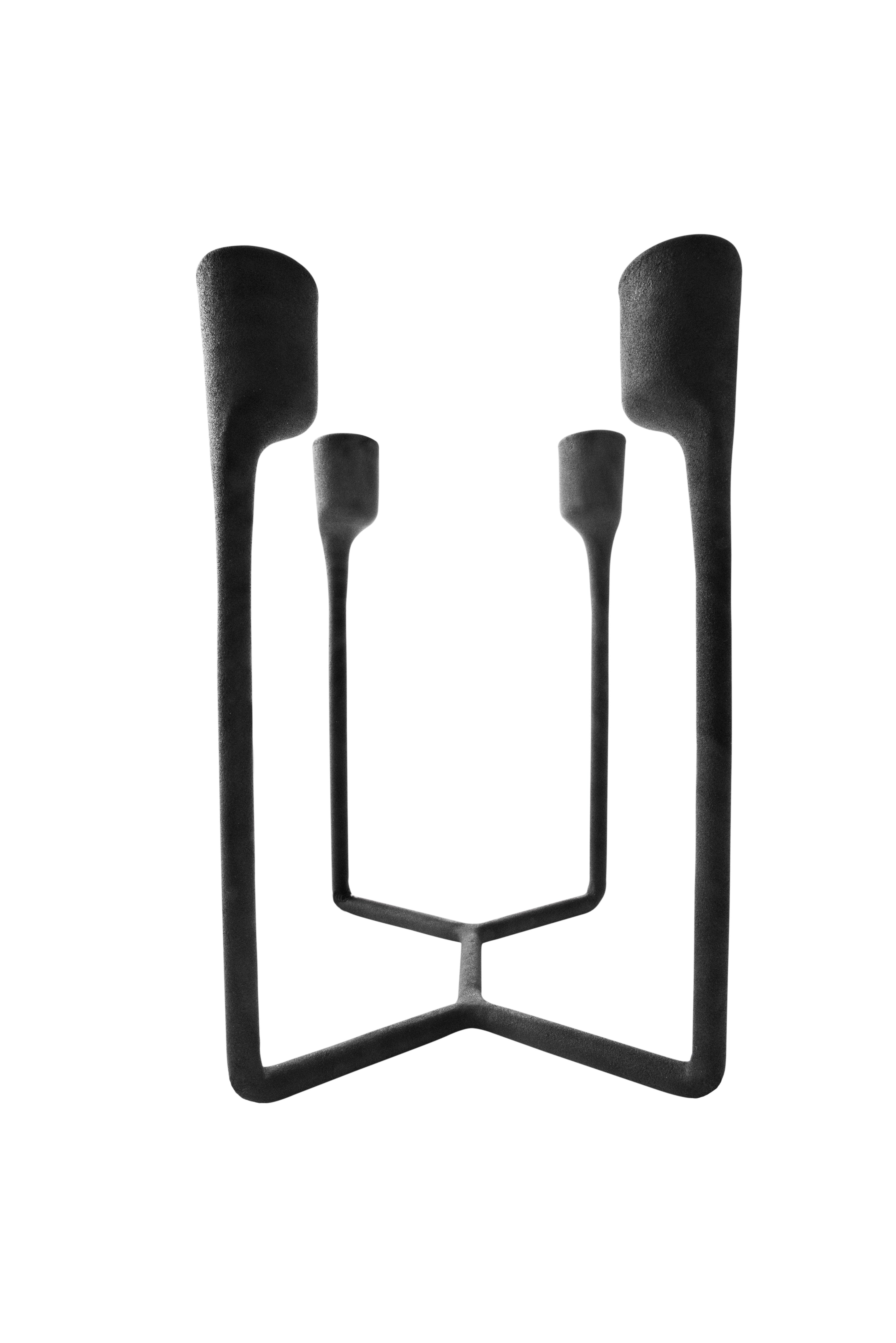 HEIMA CANDLESTICK four-armed black cast iron candlestick