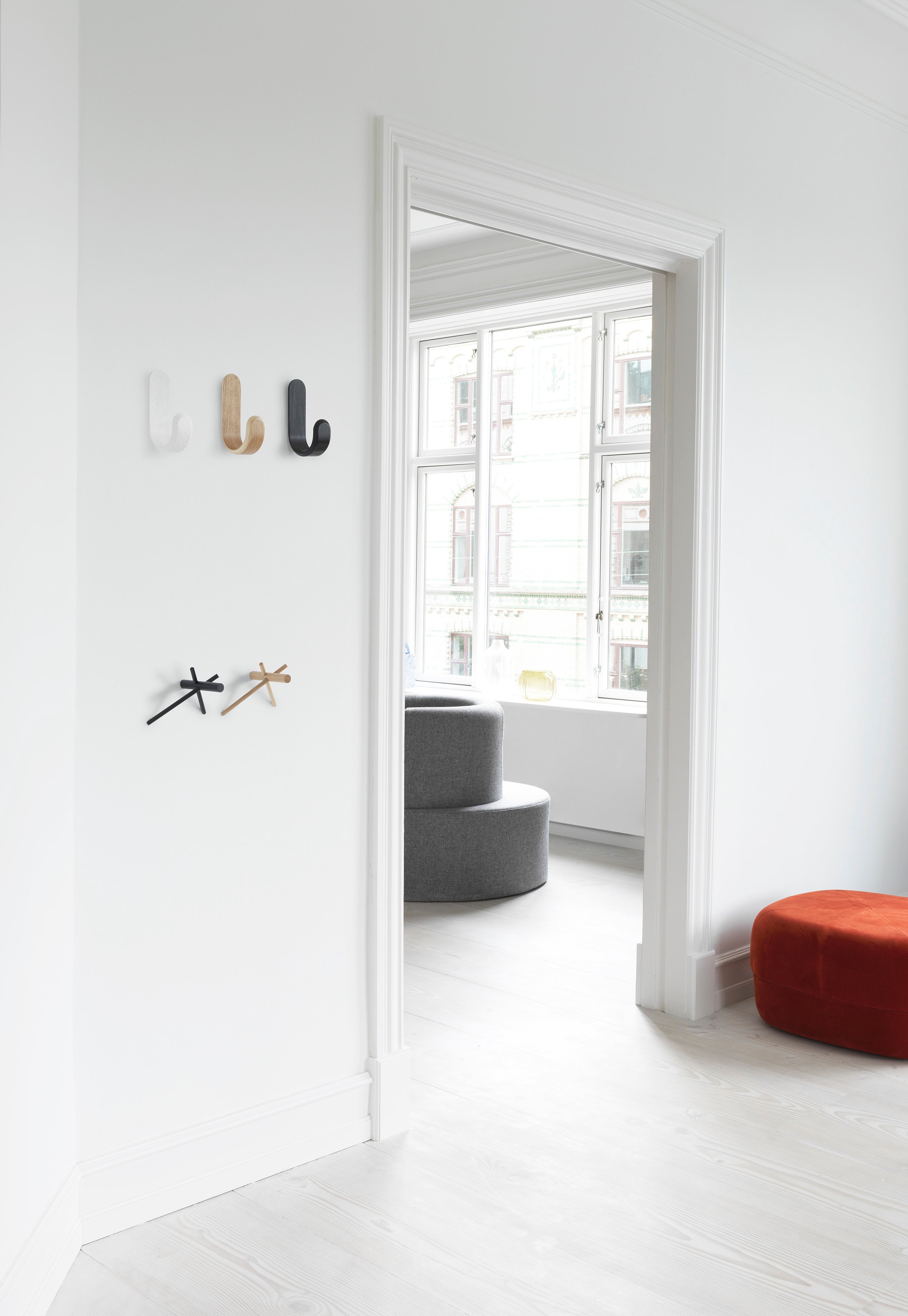 CURVE coat rack white ash veneer