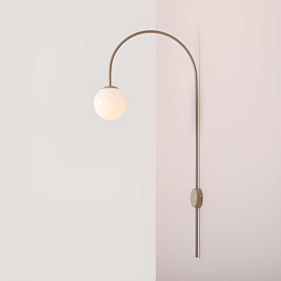 Wandlamp op arm UNA beige