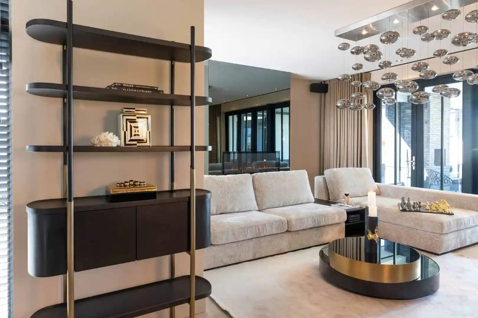 Couchtisch SLICE schwarz mit Messing