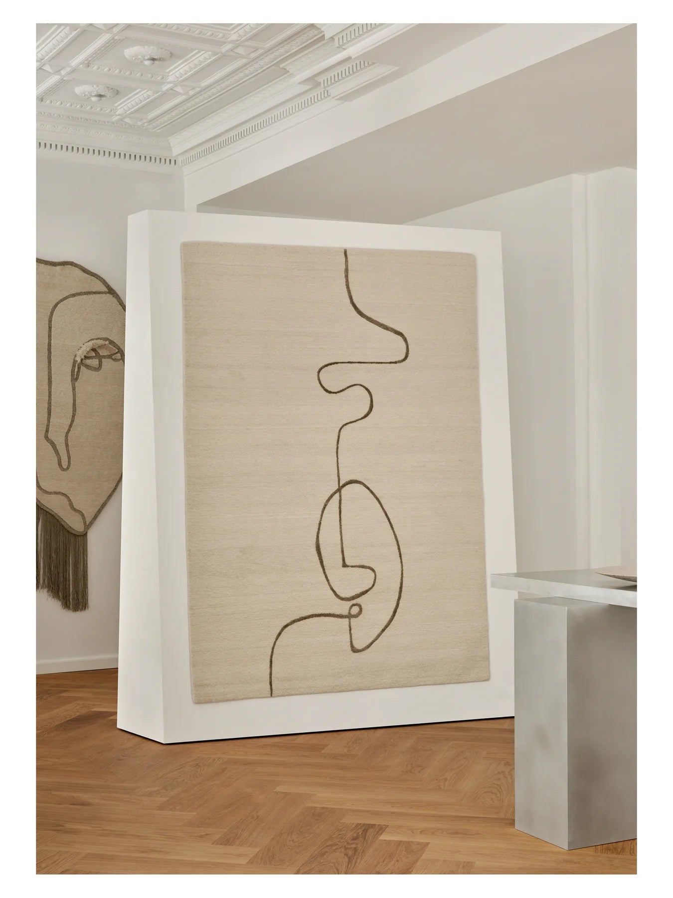 Vloerkleed FACIAL MAZE beige met patroon