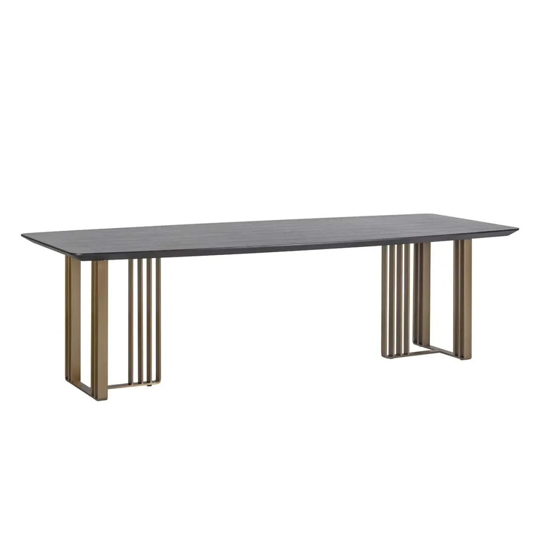 MAVERICK black table with brass base
