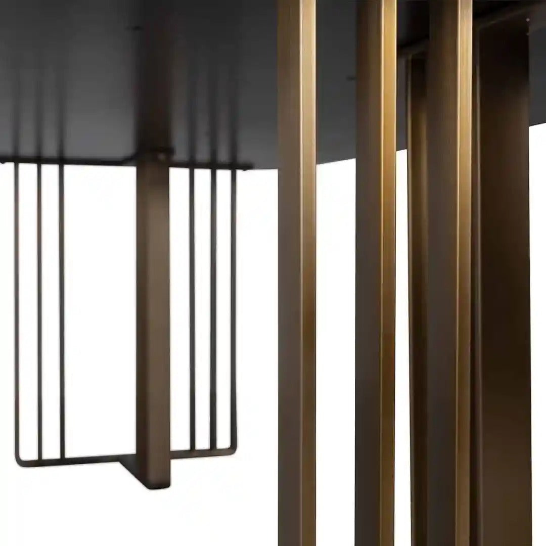 MAVERICK black table with brass base
