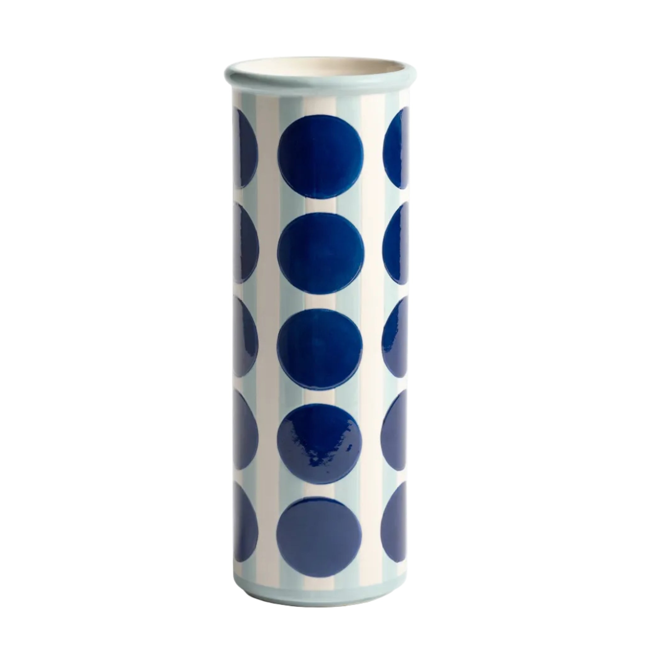 PATCH DOT vase blue with white