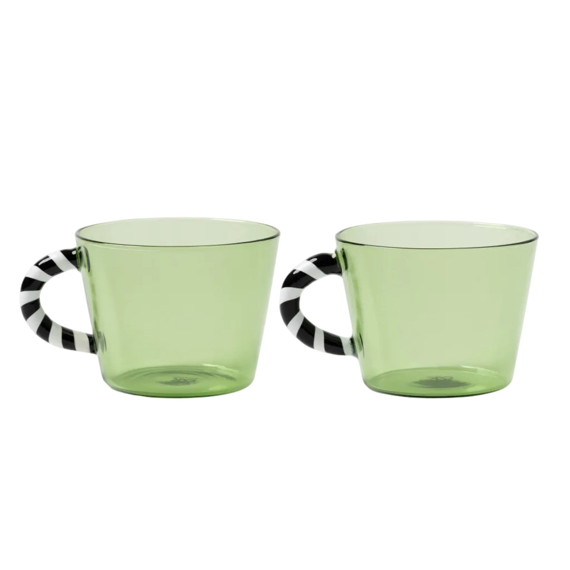 Glas-Set DUET grün mit schwarz-weißem Griff