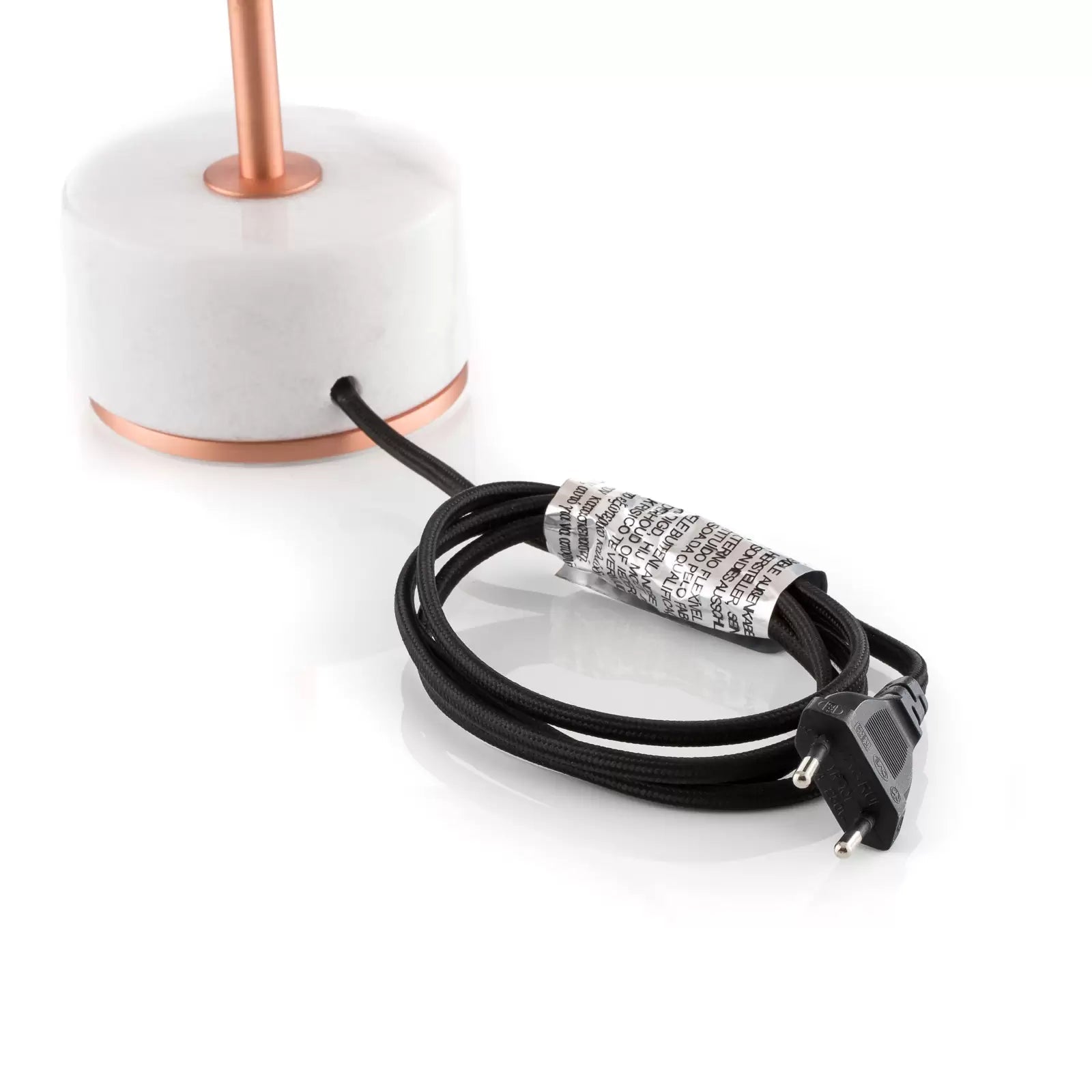 Tafellamp CHANPEN DIAMANT beige met koperen voet