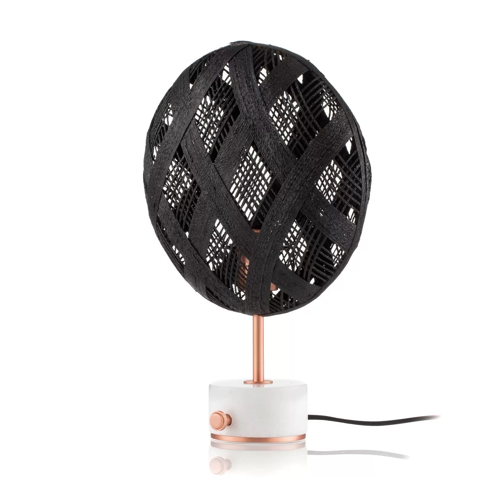 Chanpen Diamant black table lamp with a copper base