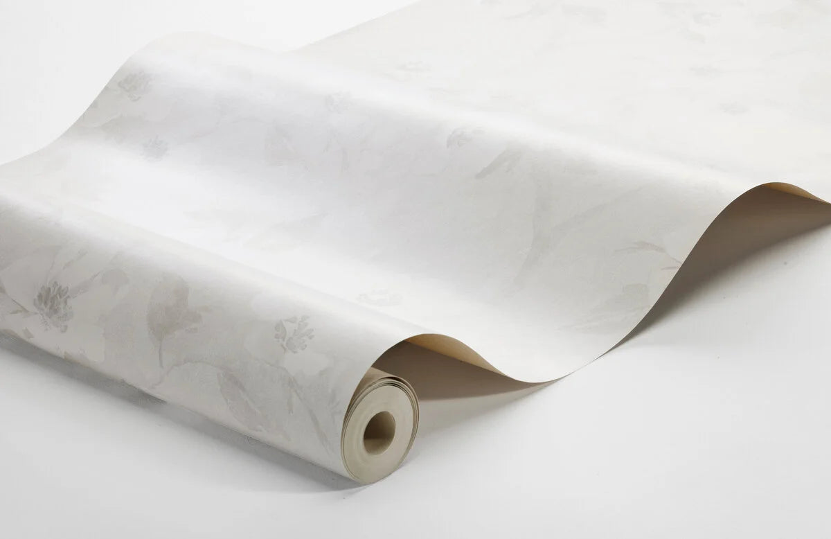 Behang met een bloemenpatroon HELEN’S FLOWER wit