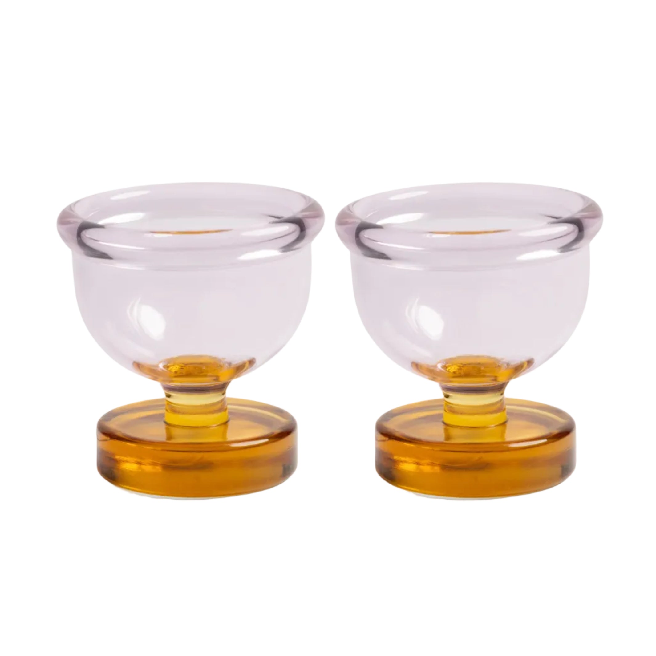 CANTINE pink egg cups with amber