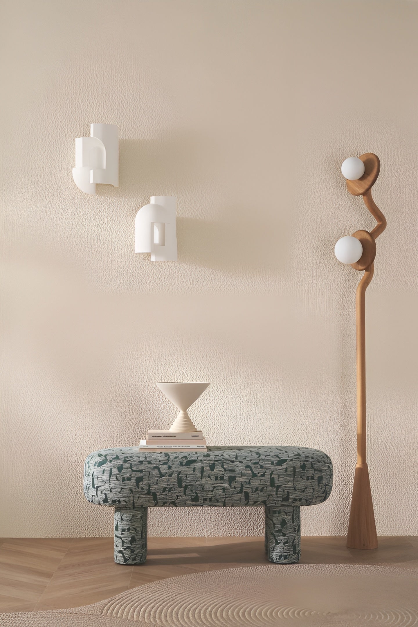 Structuurtextielbehang boucle ETREINTE - CRÈME crèmekleurig