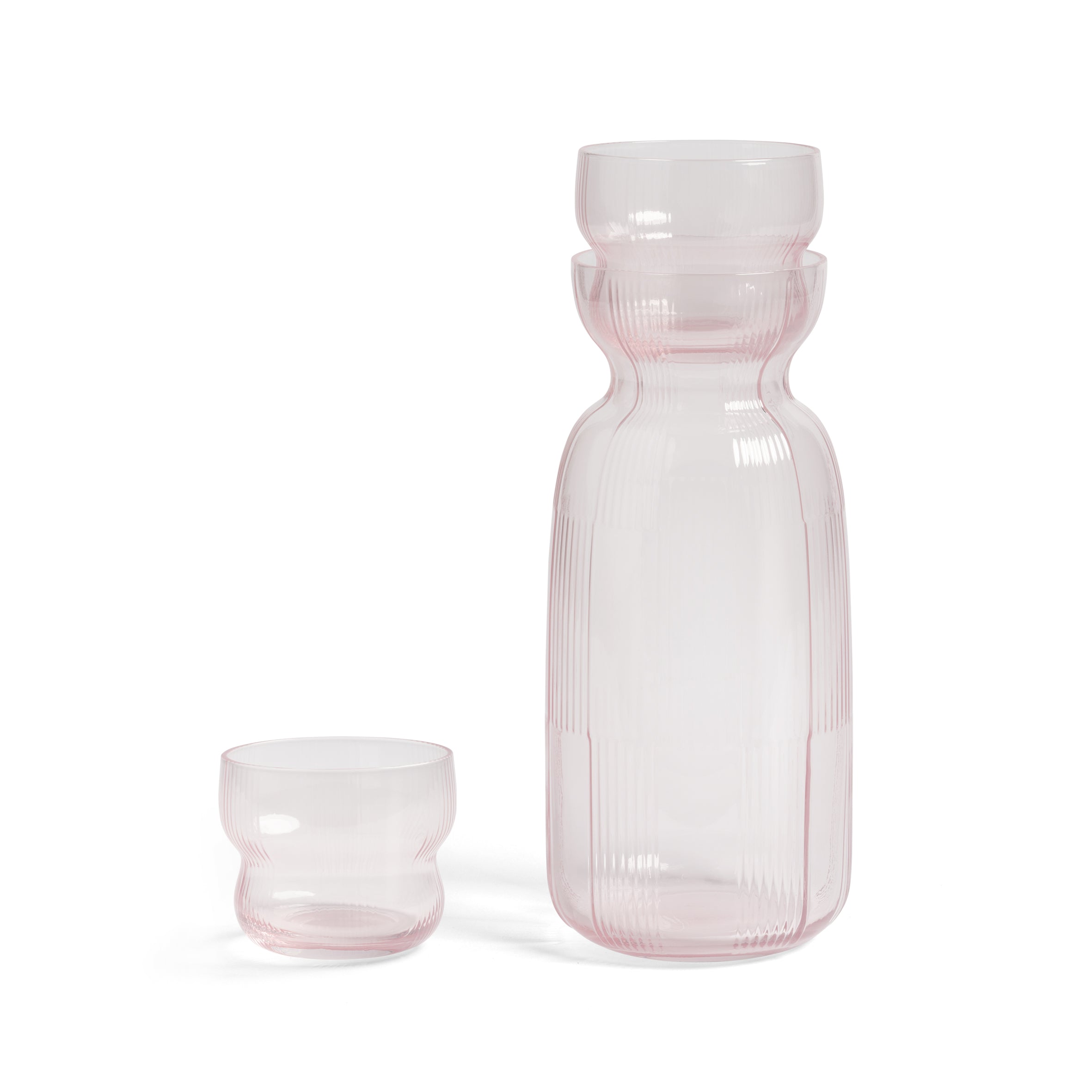 CIRCUS set van glazen roze glas