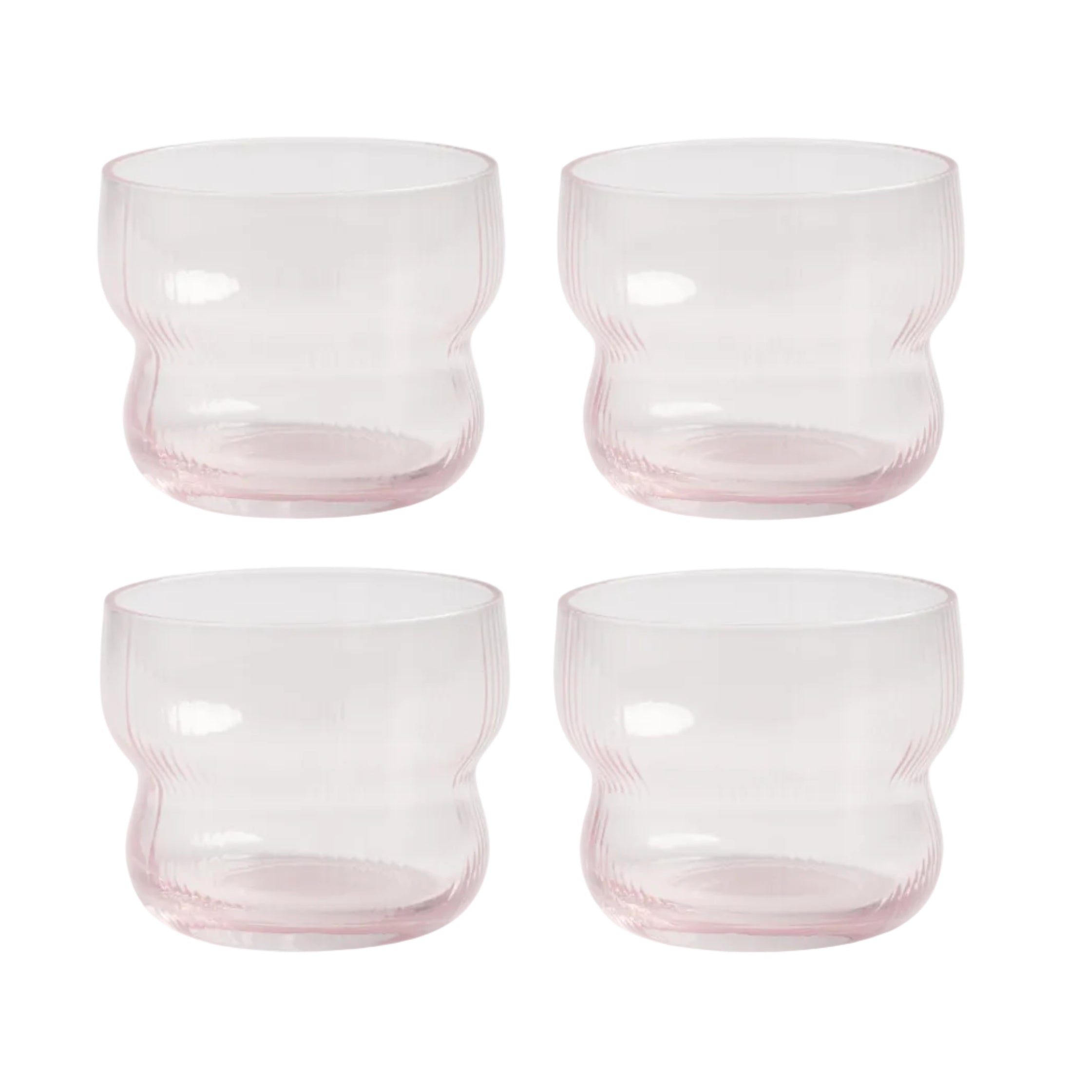 CIRCUS set van glazen roze glas