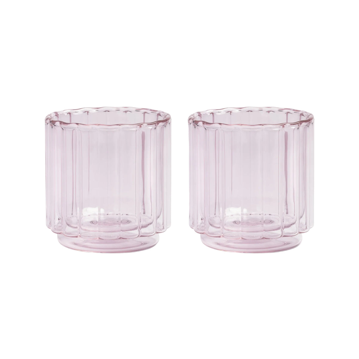 Transparante roze TUBE glazen set