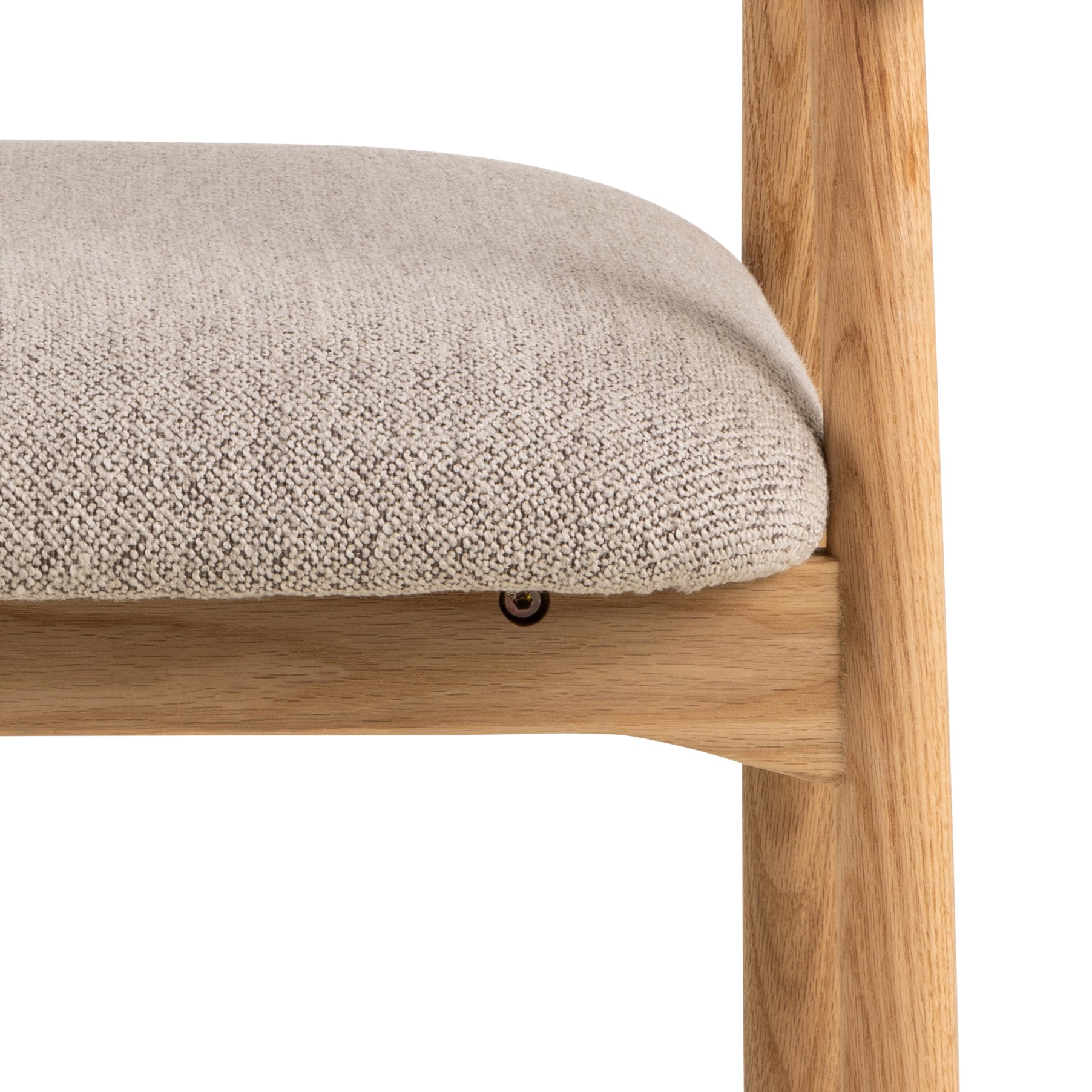 Addi beige armchair with an oak base